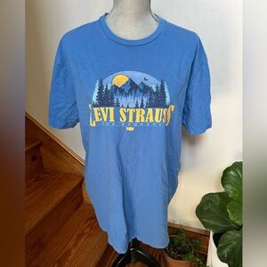 Levi's Blue Graphic Tee with Nature Design